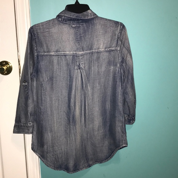 Soft Denim Collared Shirt with Buttons - Picture 2 of 3